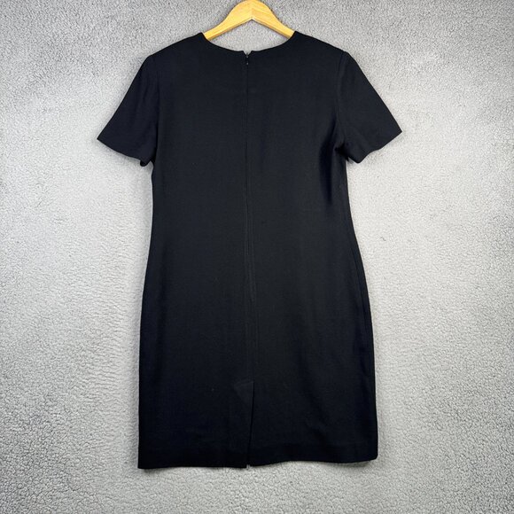 Talbots Dress Women Size 10P Black Sheath 100% Wool Vintage Midi Funeral Church - Picture 3 of 10